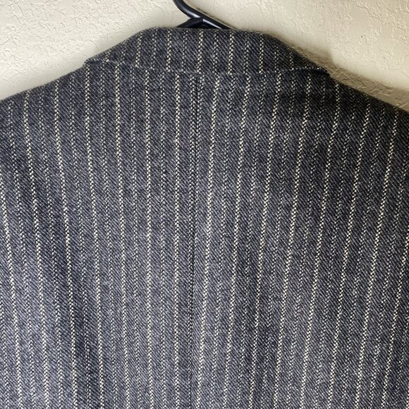 S. Cohen Prestige Cashmere Wool Blend Varsity Blazer Jacket 44 Tall Gray Pinstri - Picture 10 of 16